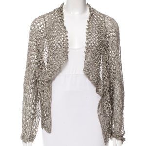 Rachel Roy Metallic Open Knit Sweater